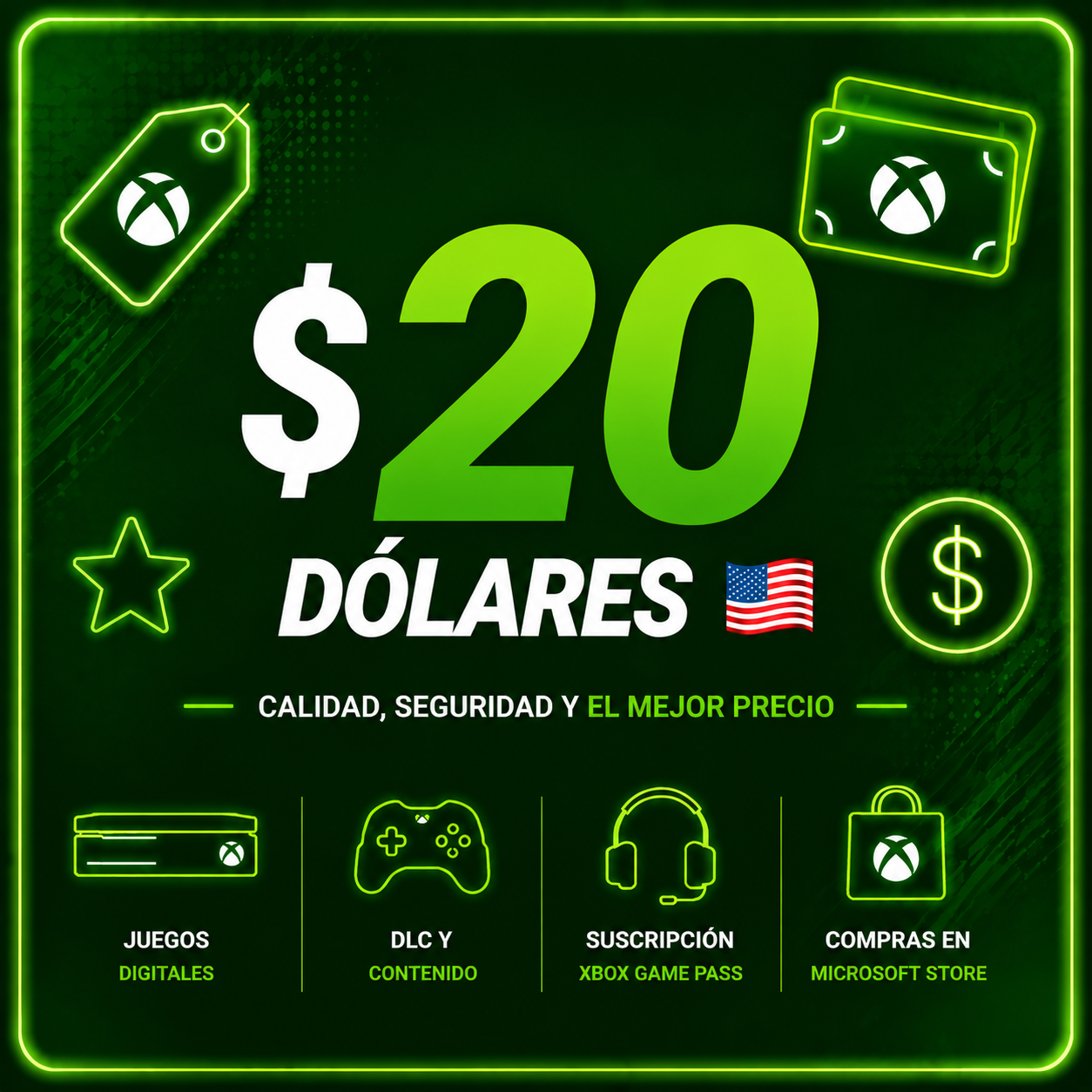 XBOX $20 dólares US